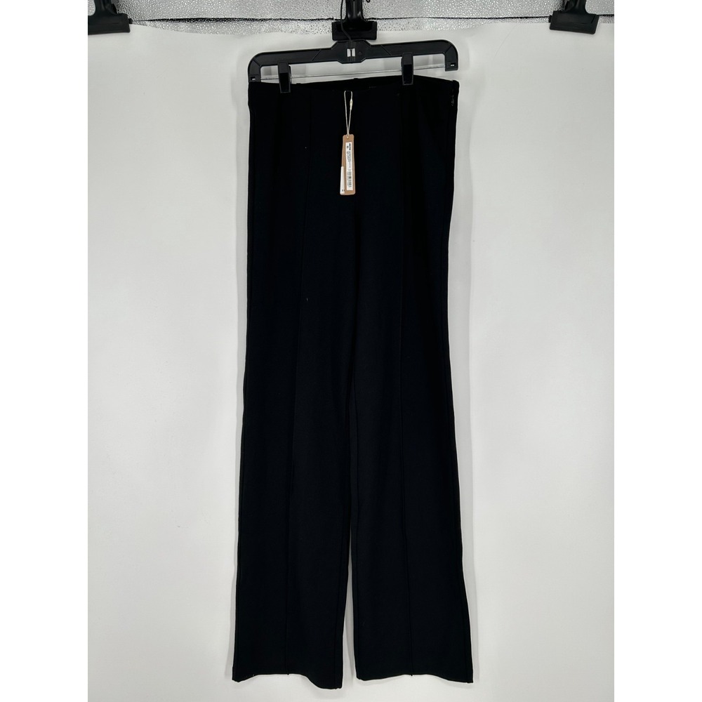 SKIMS The Essential Straight Pants High Rise Waist Pintuck Leggings Obsidian‎ L